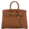 Hermes Birkin 35 Gold Togo Gold Hardware - Square O - hardware detail