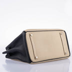 Hermes Birkin 35 HSS Black & Parchemin Togo Leather Palladium Hardware - 2009, M Square - hardware detail