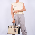 Hermes Birkin 35 HSS Black & Parchemin Togo Leather Palladium Hardware - 2009, M Square - hardware detail
