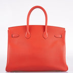 Hermes Birkin 35 Rose Jaipur Epsom Palladium Hardware - 2015, T - hardware detail