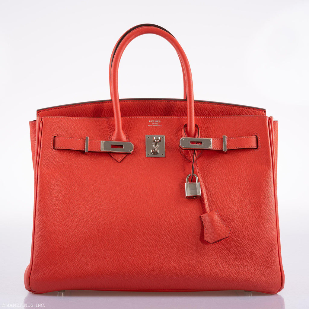 Hermes Birkin 35 Rose Jaipur Epsom Palladium Hardware - 2015, T - hardware detail