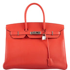 Hermes Birkin 35 Rose Jaipur Epsom Palladium Hardware - 2015, T - hardware detail