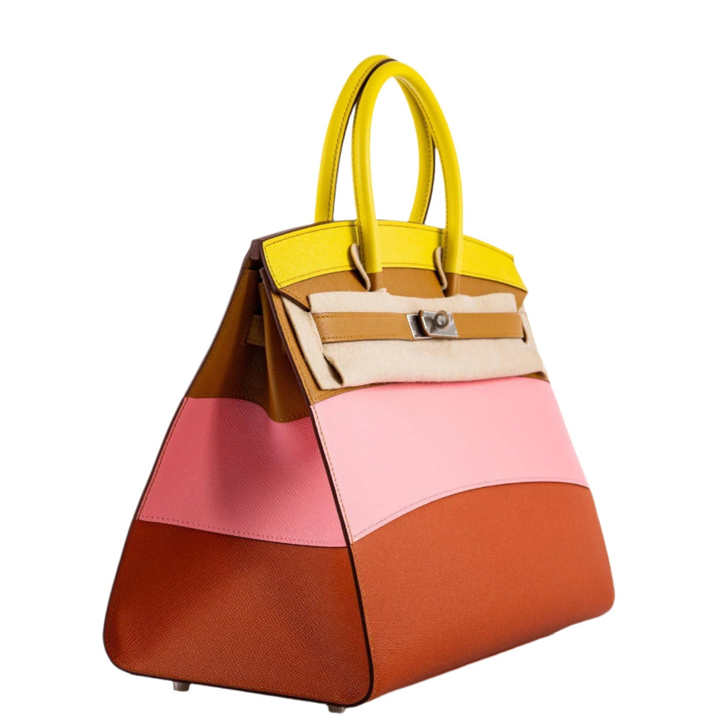 Hermes Birkin 35 Sellier "Sunrise" Rainbow Epsom Palladium Hardware - 2020, Y - hardware detail