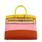 Hermes Birkin 35 Sellier "Sunrise" Rainbow Epsom Palladium Hardware - 2020, Y - hardware detail