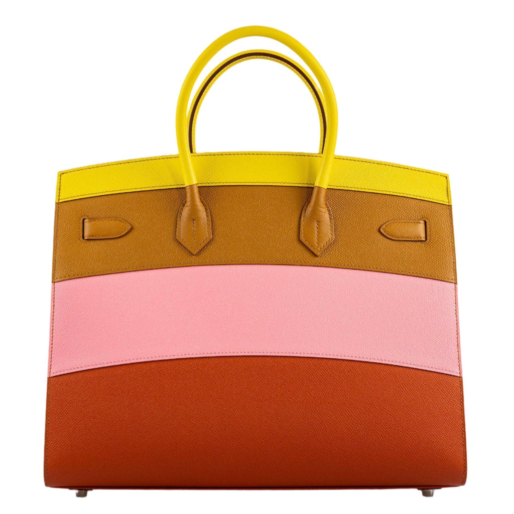 Hermes Birkin 35 Sellier Sunrise Rainbow Epsom Leather Bag with Palladium-Tone Hardware bag, product image 6; color, leather and hardware details as shown