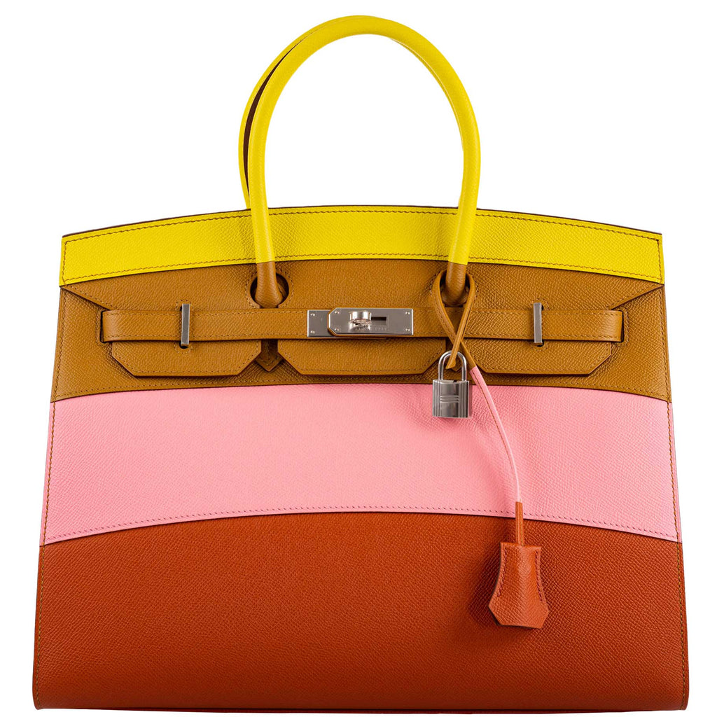 Hermes Birkin 35 Sellier Sunrise Rainbow Epsom Leather Bag with Palladium-Tone Hardware bag, product image 1; color, leather and hardware details as shown