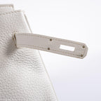 Hermes Birkin 35 White Clemence leather Palladium Hardware - N Square - hardware detail