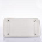Hermes Birkin 35 White Clemence leather Palladium Hardware - N Square - hardware detail