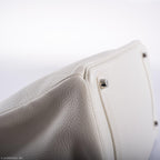 Hermes Birkin 35 White Clemence leather Palladium Hardware - N Square - hardware detail
