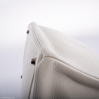 Hermes Birkin 35 White Clemence leather Palladium Hardware - N Square - hardware detail