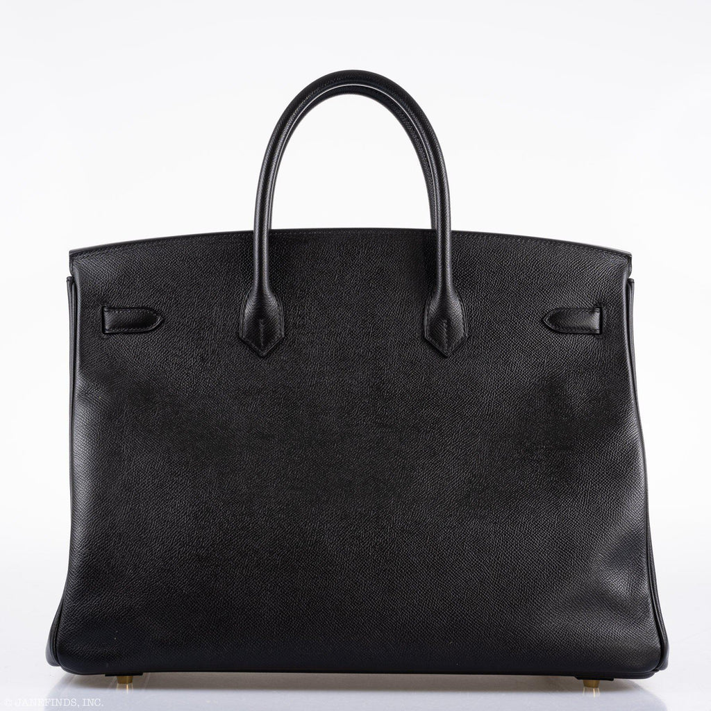 Hermes Birkin 40 Black Epsom Leather Gold Hardware - 2011, Square O - hardware detail
