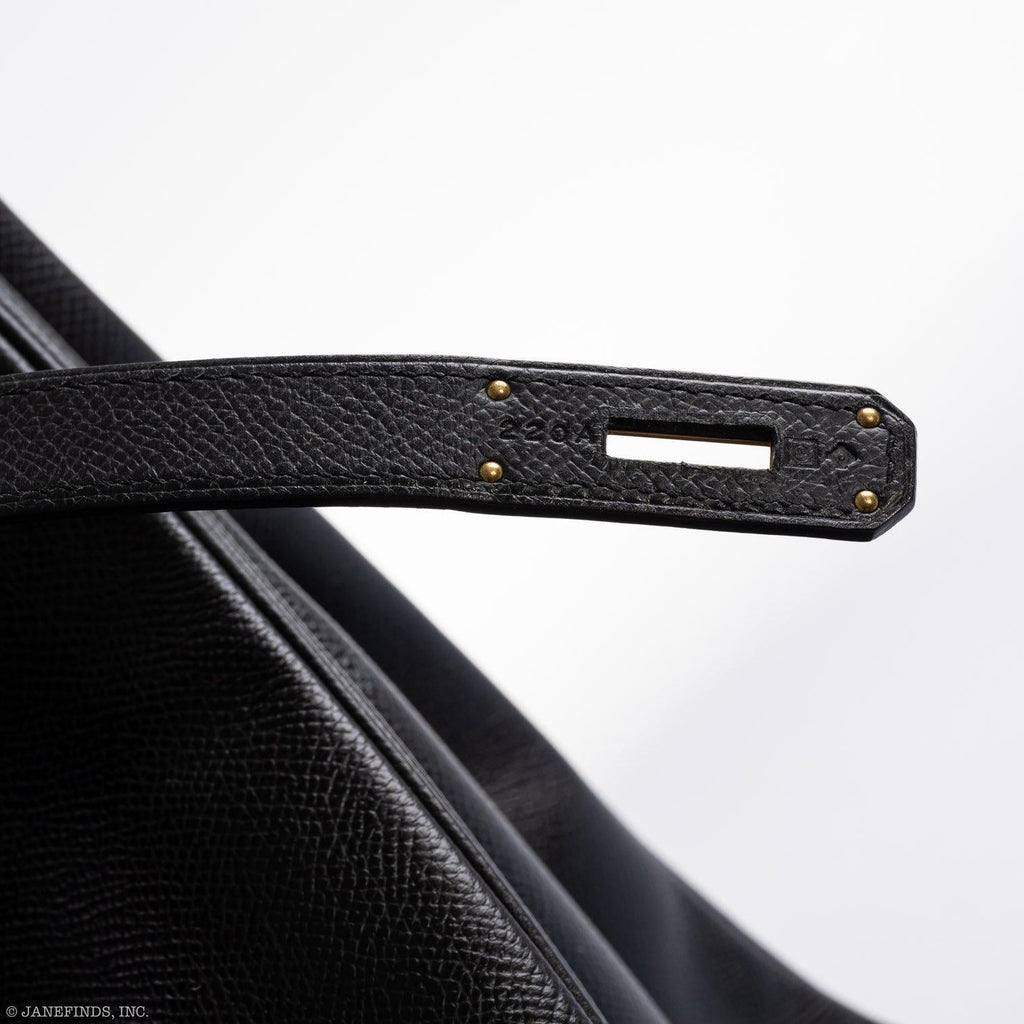 Hermes Birkin 40 Black Epsom Leather Gold Hardware - 2011, Square O - hardware detail