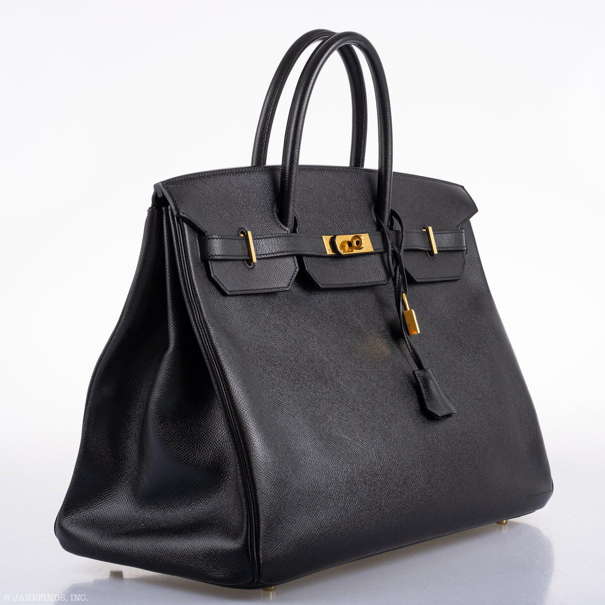 Hermes Birkin 40 Black Epsom Leather Gold Hardware - 2011, Square O - hardware detail