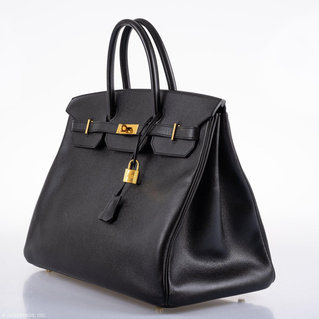 Hermes Birkin 40 Black Epsom Leather Gold Hardware - 2011, Square O - hardware detail