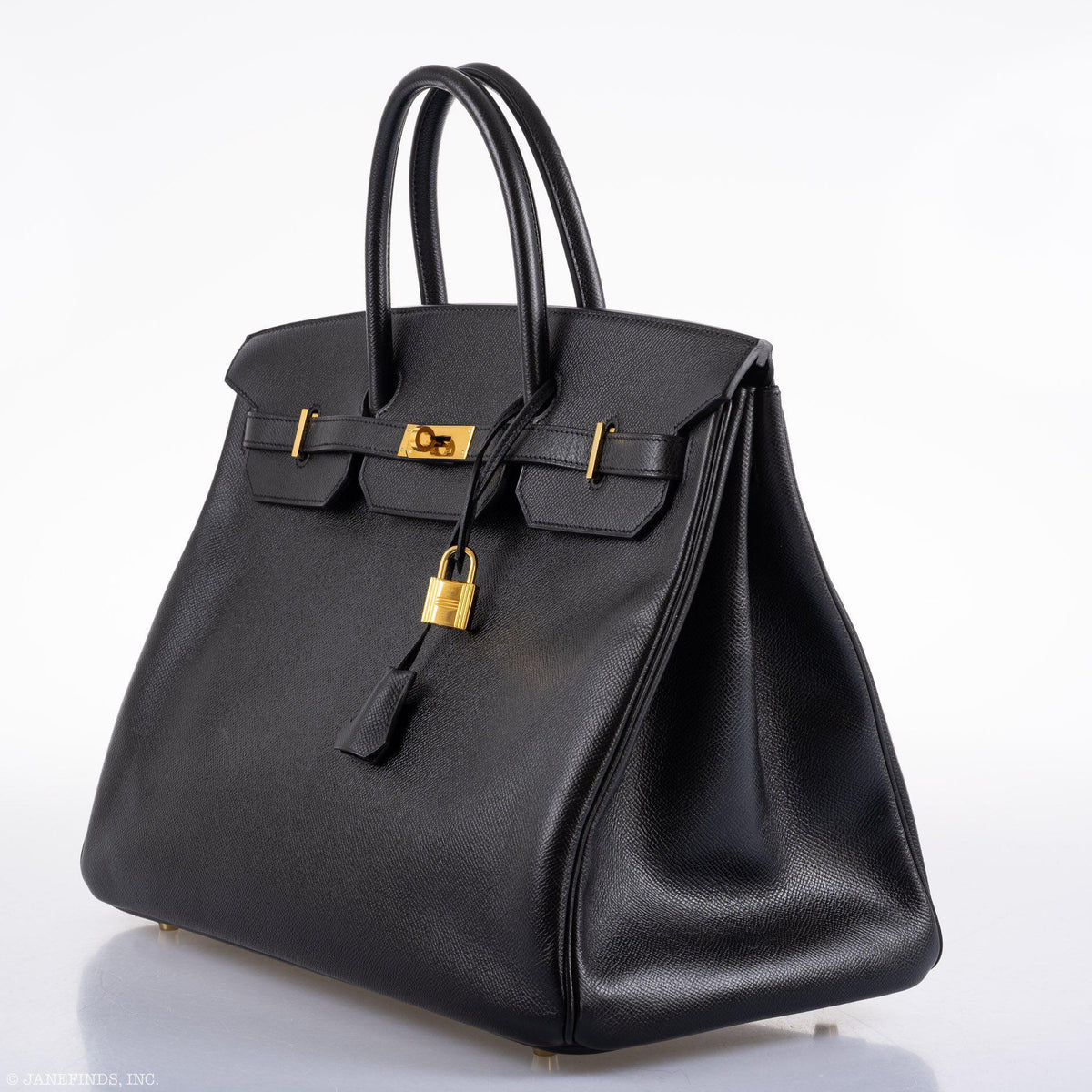 Hermes Birkin 40 Black Epsom Leather Gold Hardware - 2011, Square O - hardware detail