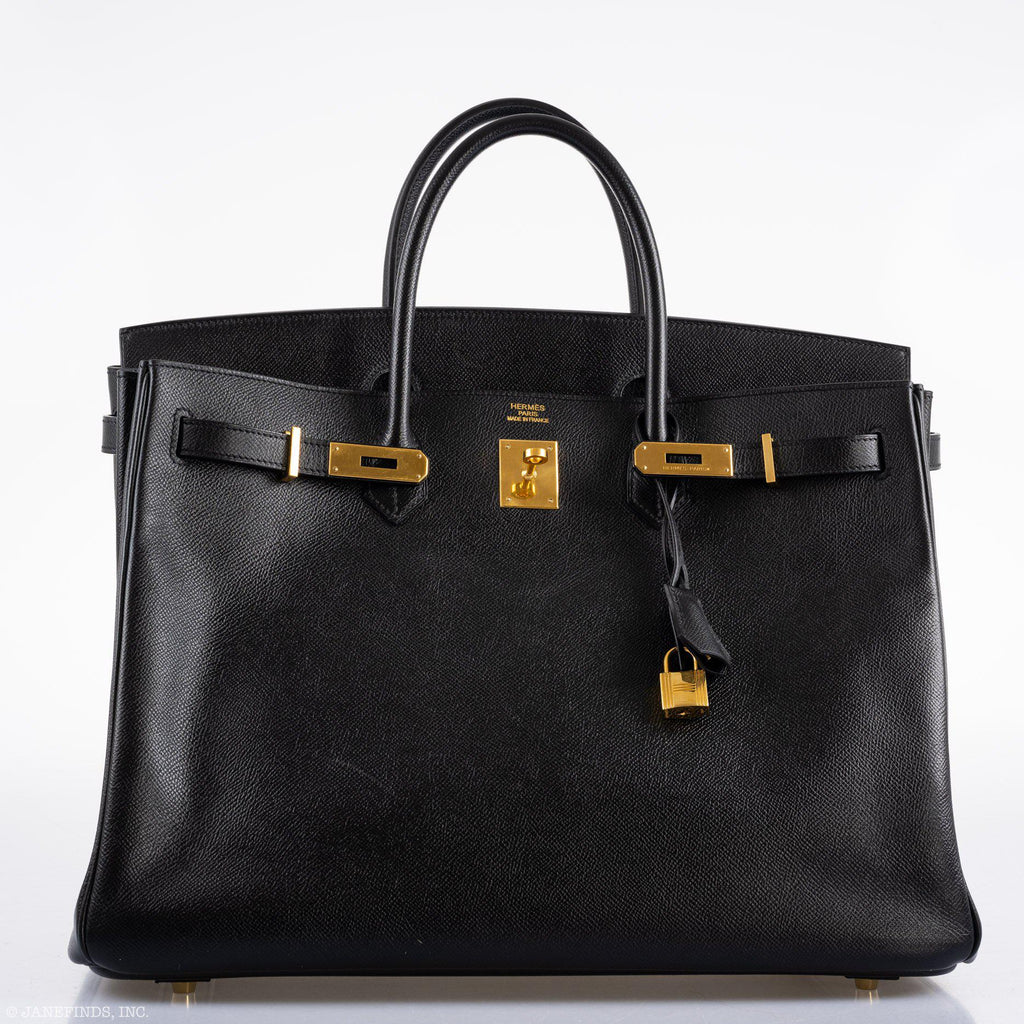 Hermes Birkin 40 Black Epsom Leather Gold Hardware - 2011, Square O - hardware detail