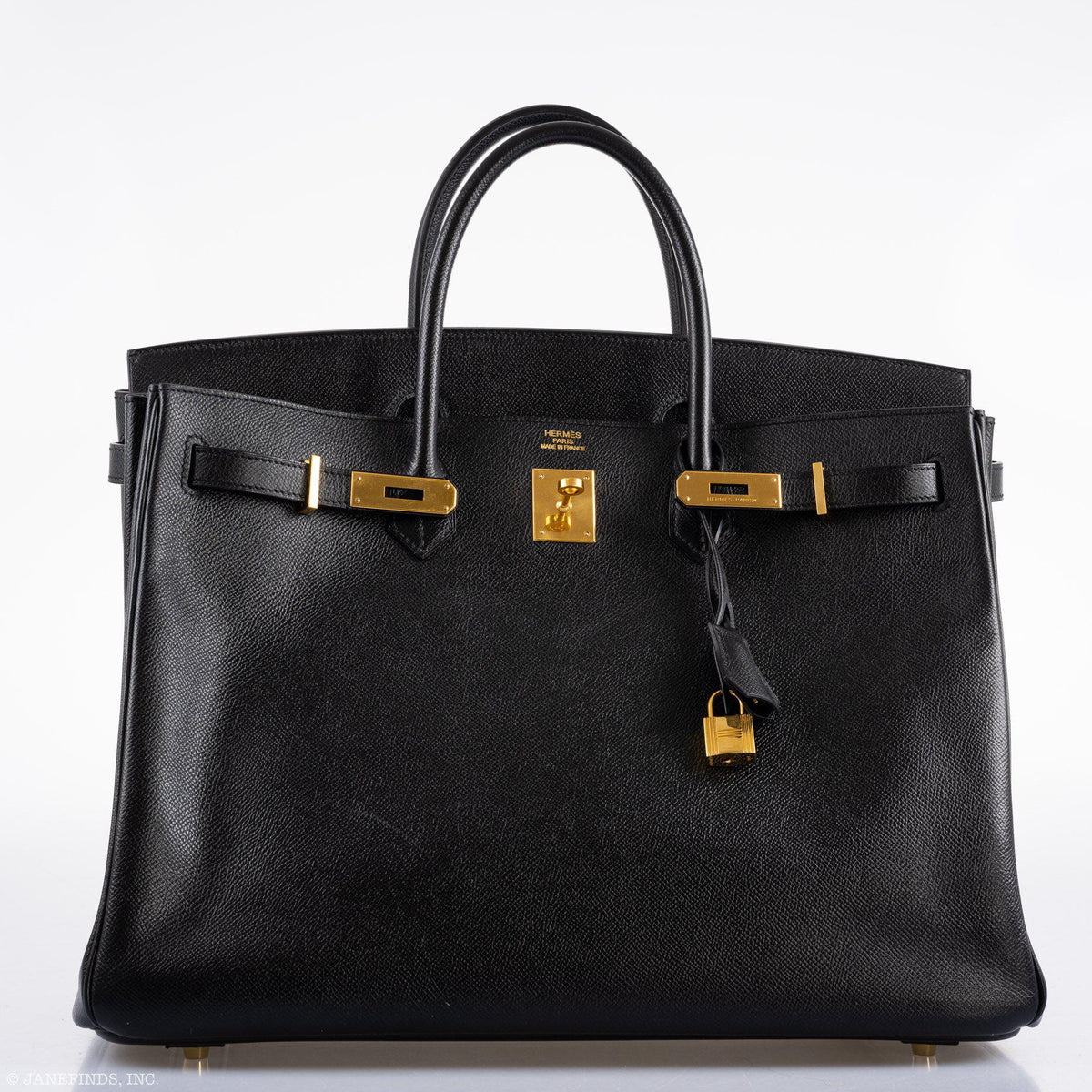 Hermes Birkin 40 Black Epsom Leather Gold Hardware - 2011, Square O - hardware detail