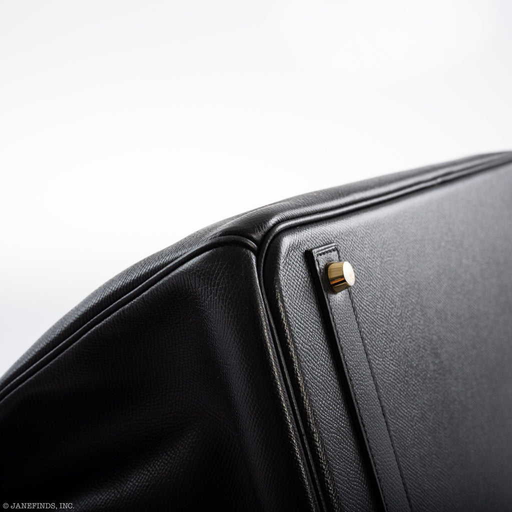 Hermes Birkin 40 Black Epsom Leather Gold Hardware - 2011, Square O - hardware detail