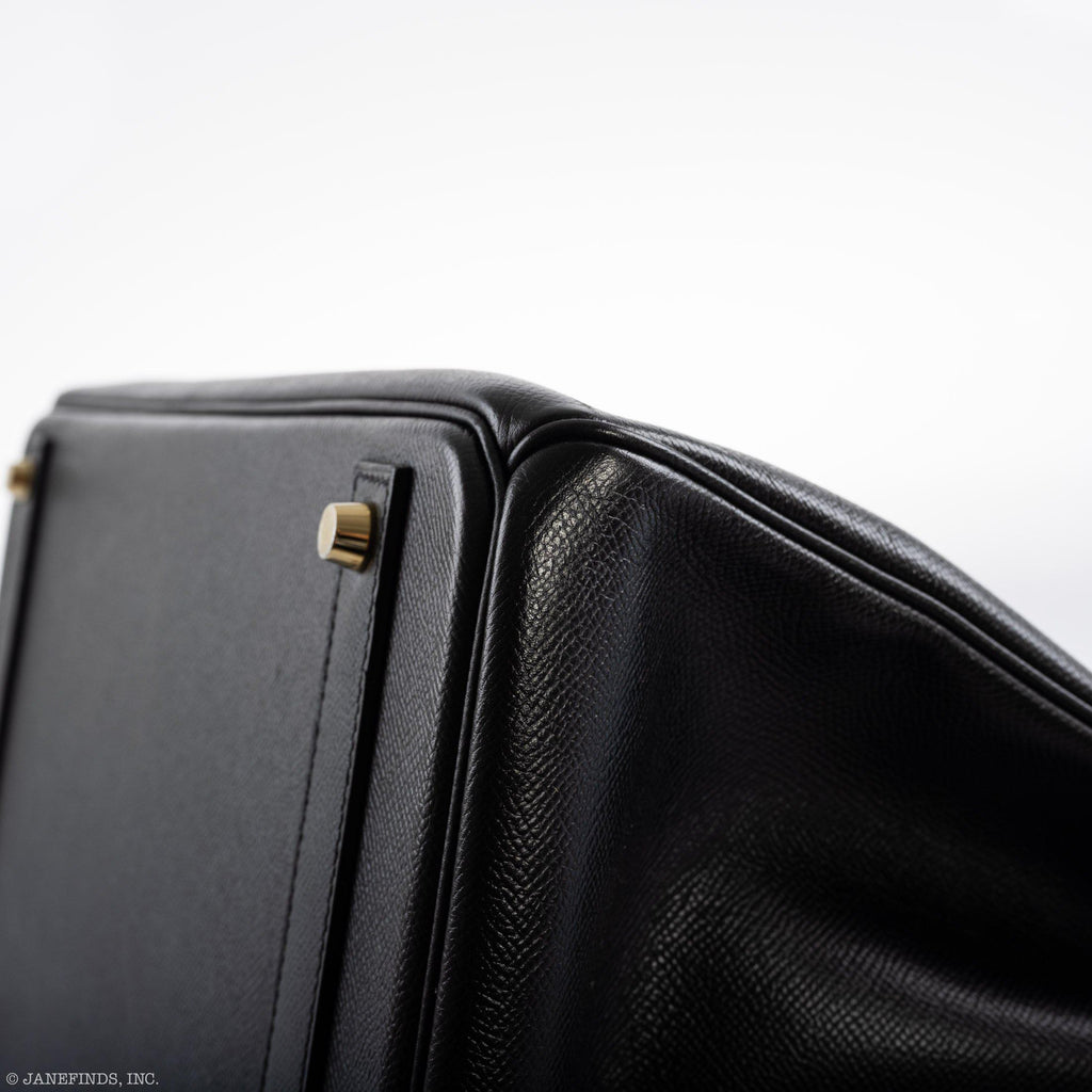 Hermes Birkin 40 Black Epsom Leather Gold Hardware - 2011, Square O - hardware detail