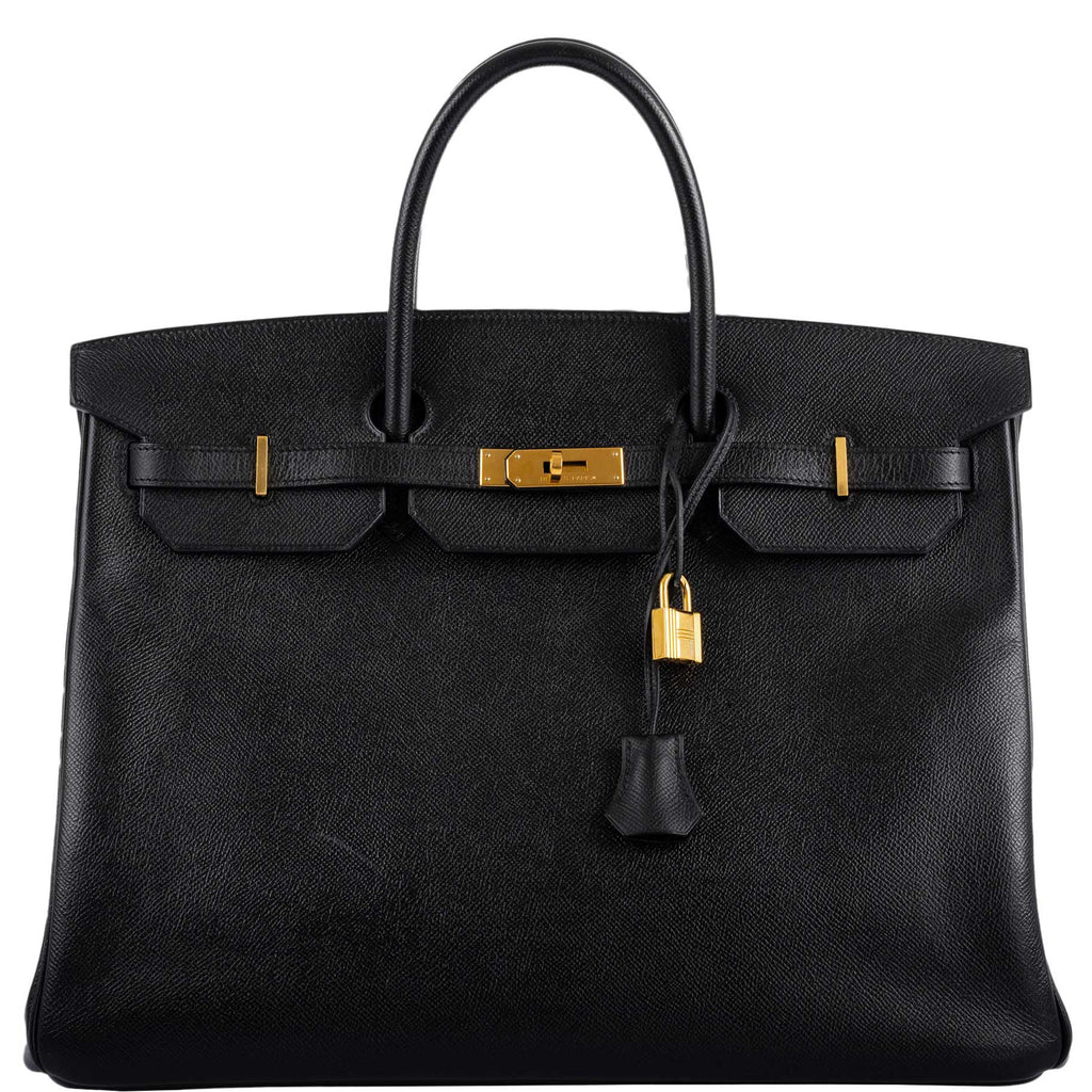 Hermes Birkin 40 Black Epsom Leather Gold Hardware - 2011, Square O - hardware detail