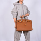 Hermes Birkin 40 Gold Fjord Leather Gold Hardware - Square L - hardware detail