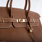 Hermes Birkin 40 Gold Fjord Leather Gold Hardware - Square L - hardware detail