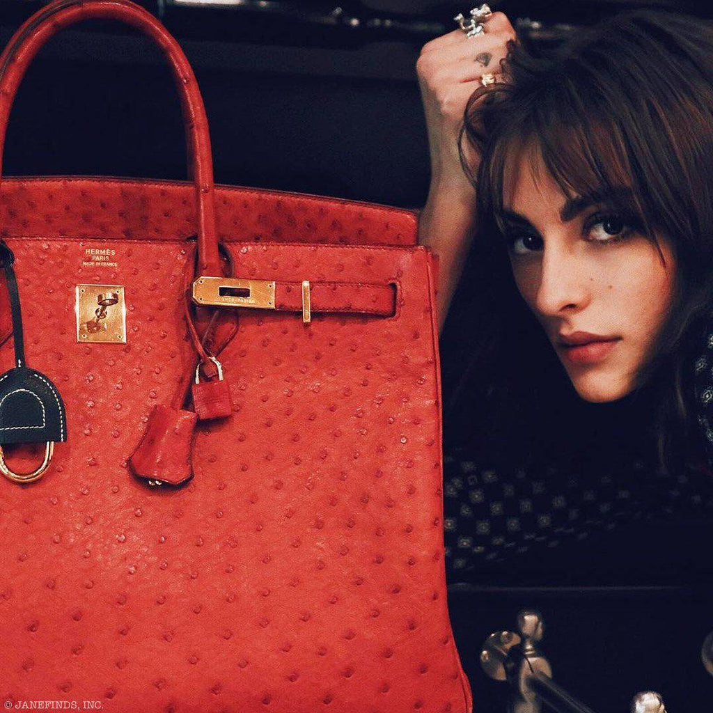 Hermes Birkin 40 Rouge Vif Ostrich with Gold Hardware - 1993, W Circle - hardware detail