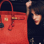 Hermes Birkin 40 Rouge Vif Ostrich with Gold Hardware - 1993, W Circle - hardware detail