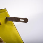 Hermes HSS Birkin 30 Lime & Etoupe Chevre with Gold Hardware - 2013, Q Square - hardware detail