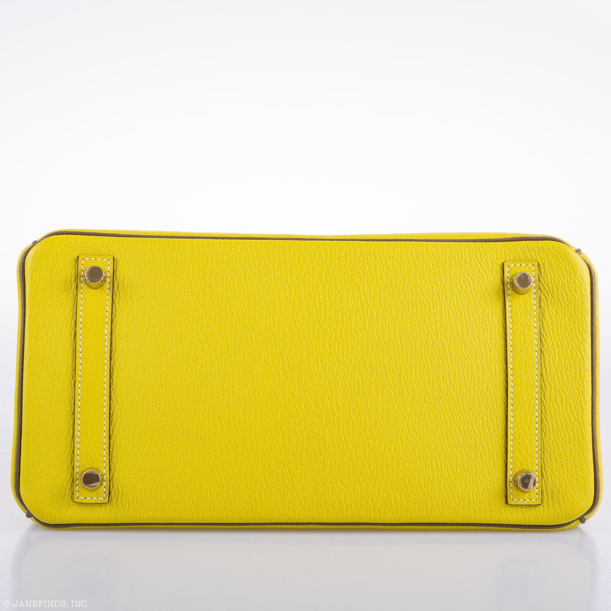 Hermes HSS Birkin 30 Lime & Etoupe Chevre with Gold Hardware - 2013, Q Square - hardware detail