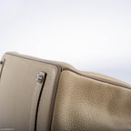 Hermes HSS Birkin 35 Parchemin & Etoupe Epsom with Palladium Hardware - 2010, N Square - hardware detail