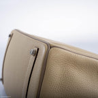 Hermes HSS Birkin 35 Parchemin & Etoupe Epsom with Palladium Hardware - 2010, N Square - hardware detail
