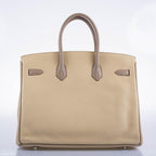 Hermes Birkin 35 HSS Parchemin And Etoupe Epsom Leather Bag bag, product image 5; color, leather and hardware details as shown