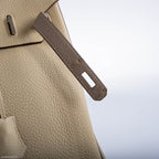 Hermes HSS Birkin 35 Parchemin & Etoupe Epsom with Palladium Hardware - 2010, N Square - hardware detail