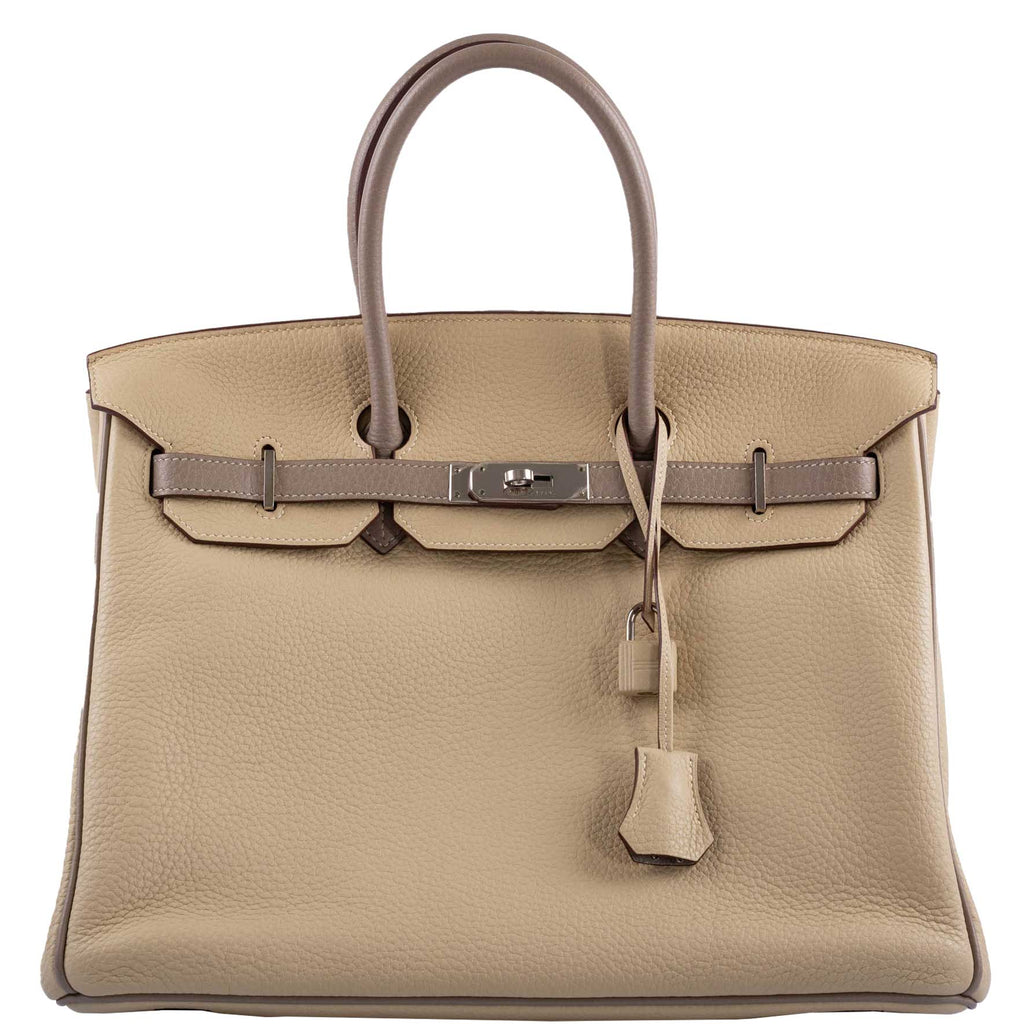 Hermes Birkin 35 HSS Parchemin And Etoupe Epsom Leather Bag bag, product image 1; color, leather and hardware details as shown