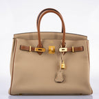 Hermes HSS Birkin 35 Trench & Gold Togo with Brushed Gold Hardware - hardware detail