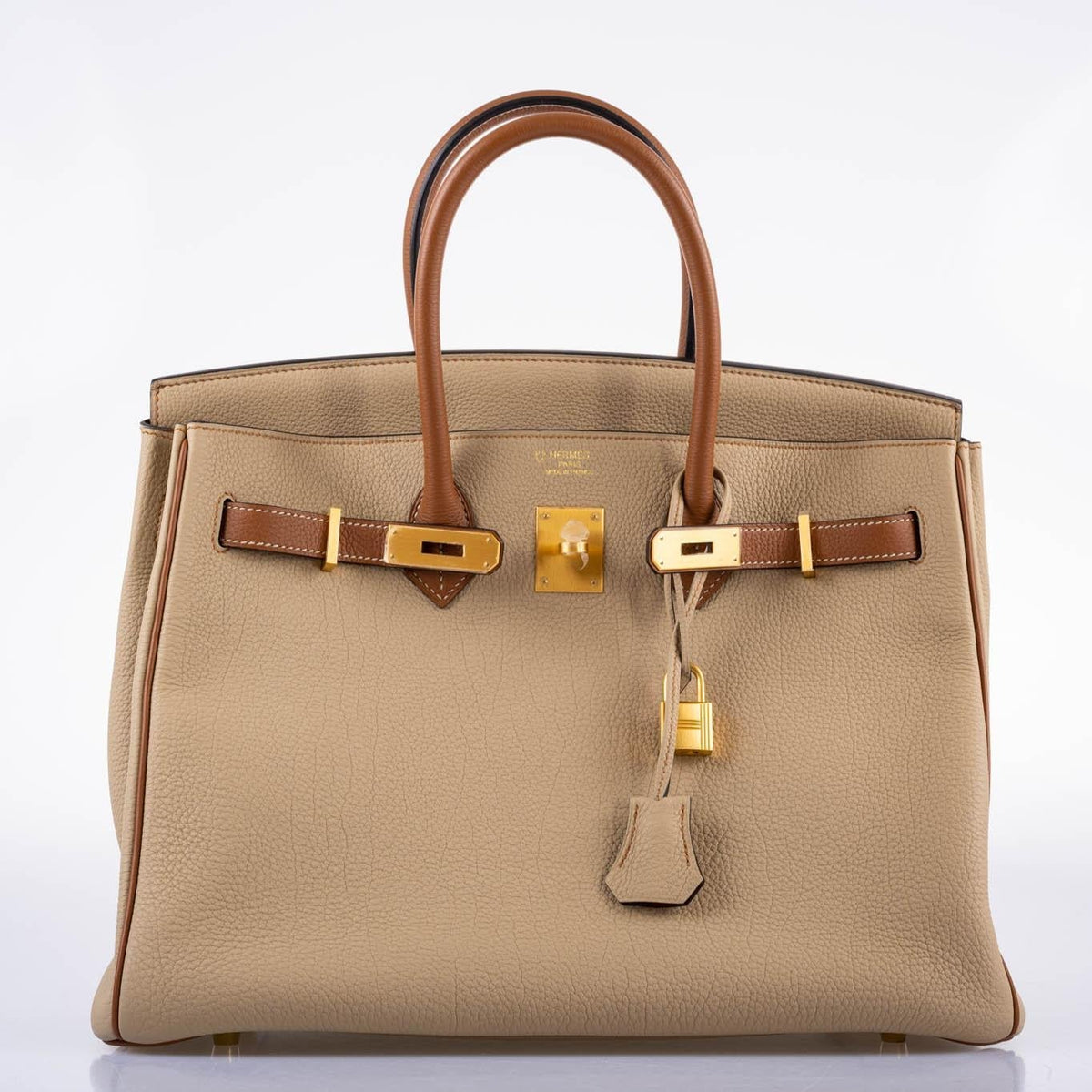 Hermes HSS Birkin 35 in Trench and Gold Togo leather with brushed gold-tone hardware, product photo 5
