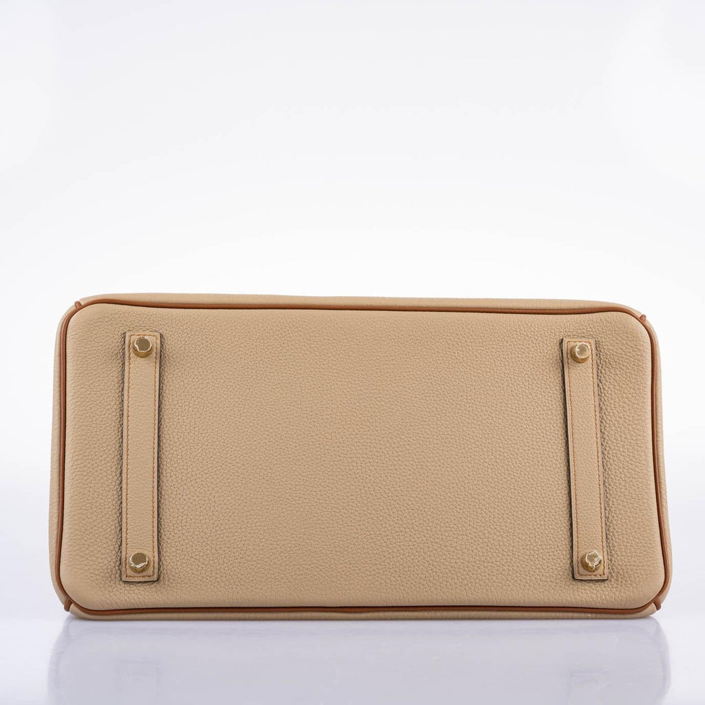 Hermes HSS Birkin 35 Trench & Gold Togo with Brushed Gold Hardware - hardware detail