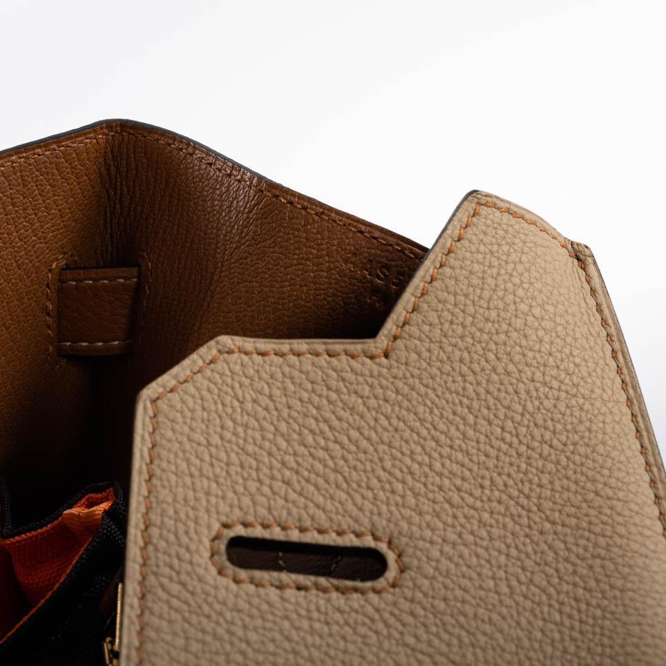 Hermes HSS Birkin 35 in Trench and Gold Togo leather with brushed gold-tone hardware, product photo 7
