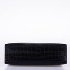 Hermes Kelly Pochette Black Matte Niloticus Crocodile