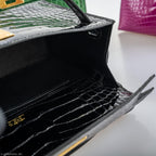 Hermes Kelly Pochette Cactus Alligator, product detail view 11