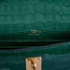 Hermes Kelly Pochette Cactus Alligator, product detail view 15