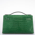 Hermes Kelly Pochette Cactus Alligator, product detail view 5