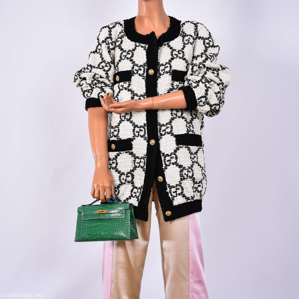 Hermes Kelly Pochette Cactus Alligator, product detail view 6