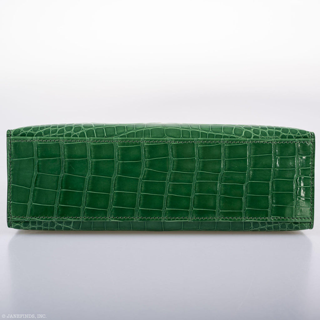 Hermes Kelly Pochette Cactus Alligator, product detail view 8