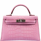 Hermes Kelly 20 Mini II Sellier 5P Bubblegum Matte Pink Alligator Palladium Hardware
