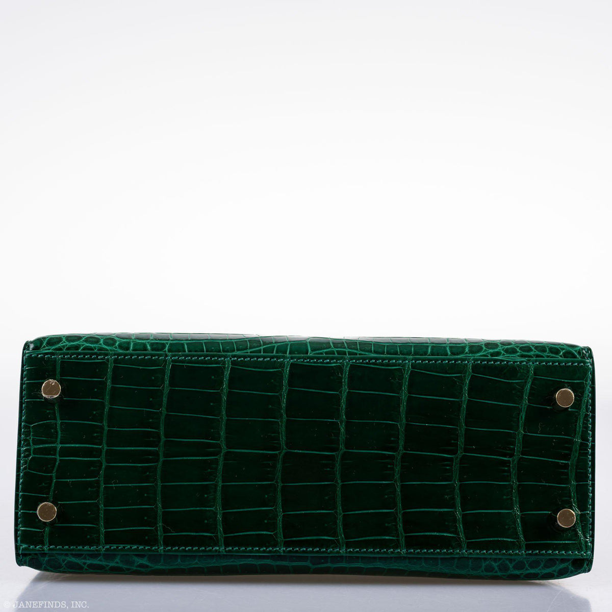 Hermes Kelly 25 HSS Sellier Emerald Nilo Crocodile & Cassis Brushed Gold Hardware - 2018, C - hardware detail