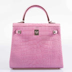Hermes Kelly 25 Retourne 5P Bubblegum Pink Matte Alligator Palladium Hardware