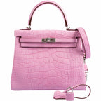 Hermes Kelly 25 Retourne 5P Bubblegum Pink Matte Alligator Palladium Hardware