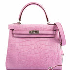 Hermes Kelly 25 Retourne 5P Bubblegum Pink Matte Alligator Palladium Hardware